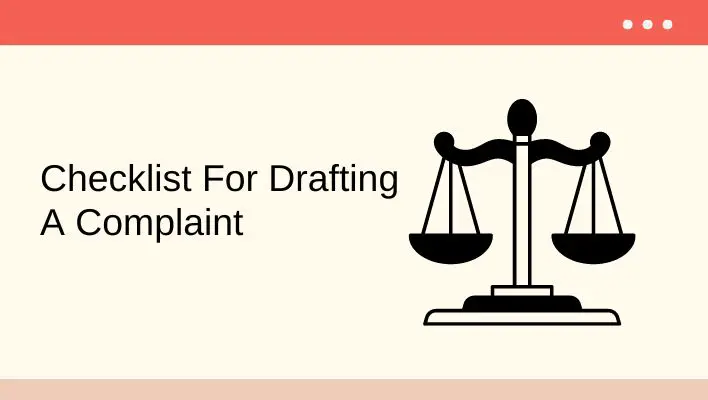 Checklist For Drafting A Complaint