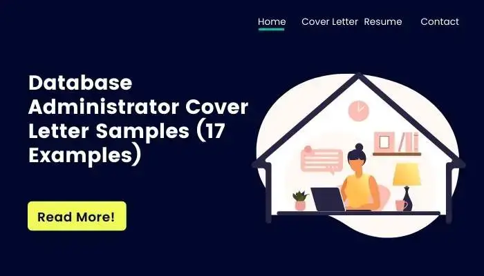 Database Administrator Cover Letter Samples (17 Examples)