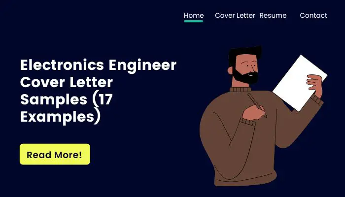 Electronics Engineer Cover Letter Samples (17 Examples)