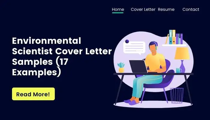 Environmental Scientist  Cover Letter Samples (17 Examples)